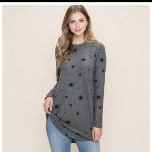 Bom Bom Soft Brushed Knit Star Top